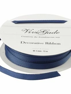 Creativ Company Ruban Gros Grain - 5 Mm X 15 M - Bleu Foncé