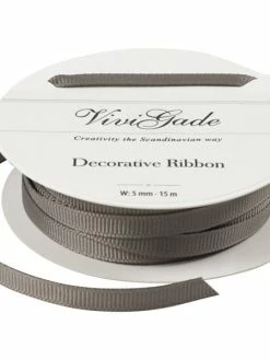 Creativ Company Ruban Gros Grain - 5 Mm X 15 M - Gris
