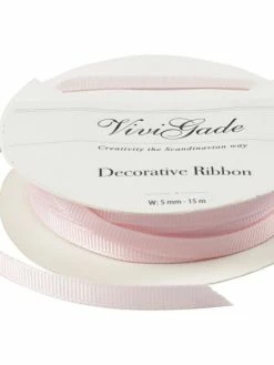 Creativ Company Ruban Gros Grain - 5 Mm X 15 M - Rose Pastel