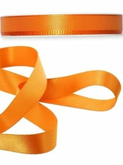 Artif Ruban Simple En Satin Orange, 15 Mm, Longueur 20 M, Rouleau Décoratif