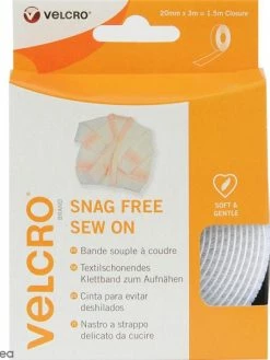 VELCRO® Ruban Velcro Pour Tissus Fragiles - A Coudre - Blanc - 20 Mm X 3 M