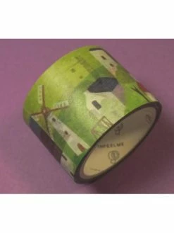 La Boutique D'Isacrea Ruban Washi 30 Mm X 5 M Motif Village Campagnard