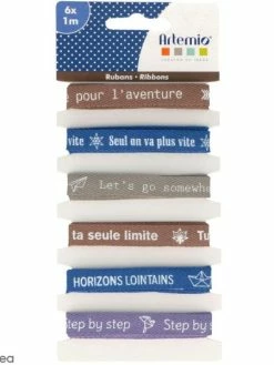 Rubans Artemio - Aventure - 1 Cm X 1 M - 6 Pcs