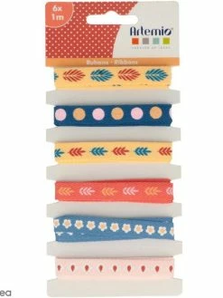 Rubans Artemio - Bonheur Fleuri - 1 Cm X 1 M - 6 Pcs