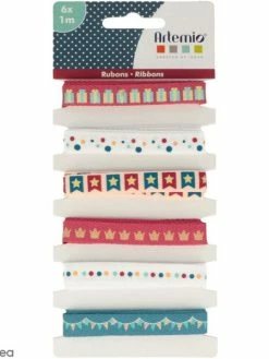 Rubans Artemio - Fête - 1 Cm X 1 M - 6 Pcs