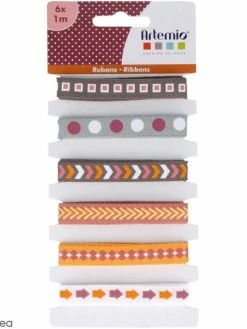 Rubans Artemio - Géométriques - 1 Cm X 1 M - 6 Pcs
