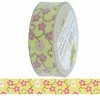 FOLIA Rubans Autocollants Déco Washi-Tape "Ronde De Fleurs" - Vert