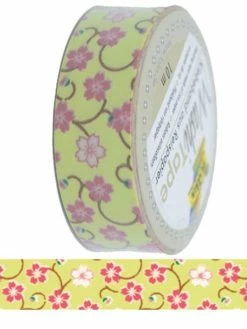 FOLIA Rubans Autocollants Déco Washi-Tape "Ronde De Fleurs" - Vert