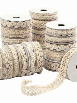Creativ Company Rubans Décoratifs, L: 6-18 Mm, 56x0,9 M, Crème