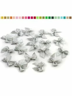 La Mercerie De Vally Sachet De 20 Nœuds En Satin De Belle Qualite Argent