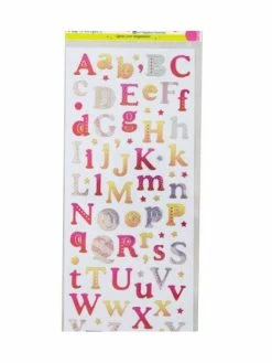 Czech Beads Exclusive Scintillant 10x23cm Autocollants Décorées De L'Alphabet, Clip Art, L'Art De Scrapbooking, Accessoire