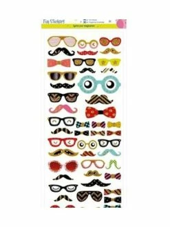 Czech Beads Exclusive Scintillant 10x23cm Autocollants - Lunettes Et Moustache, Clip Art, L'Art De Scrapbooking, Accessoir