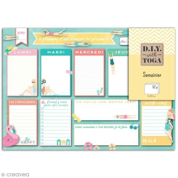 Draeger By Toga Semainier Perpétuel A4 (21 X 29,7 Cm) - Baigneuses - 52 Pages 1 Draeger By Toga Semainier Perpétuel A4 (21 X 29,7 Cm) - Baigneuses - 52 Pages