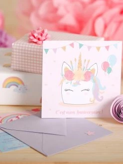 CLAIREFONTAINE Set Cartons D'invitation - Licorne - 8 Pièces -V-Zug shop set cartons dinvitation licorne 8 pieces p 3