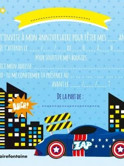 CLAIREFONTAINE Set Cartons D'invitation - Super Héros - 8 Pièces -V-Zug shop set cartons dinvitation super heros 8 pieces p 3