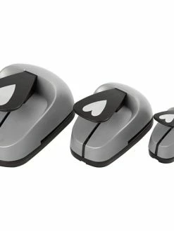 Creativ Company Set De 3 Perforatrices Fantaisies - Coeurs Allongés - De 2,5 à 7,5 Cm
