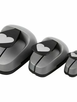 Creativ Company Set De 3 Perforatrices Fantaisies - Coeurs - De 2,5 à 7,5 Cm
