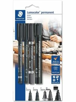 Staedtler Set De 4 Marqueurs Permanents "Lumocolor" - Noir