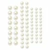 Efco Set De 72 Demi-perles Autocollantes Crème Nacrées, Diamètre 3, 5 Et 7 Mm, Pour Scrapbooking