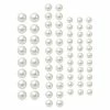 Efco Set De 72 Demi-perles Blanches Nacrées Autocollantes, Diamètre 3, 5 Et 7 Mm, Pour Scrapbooking