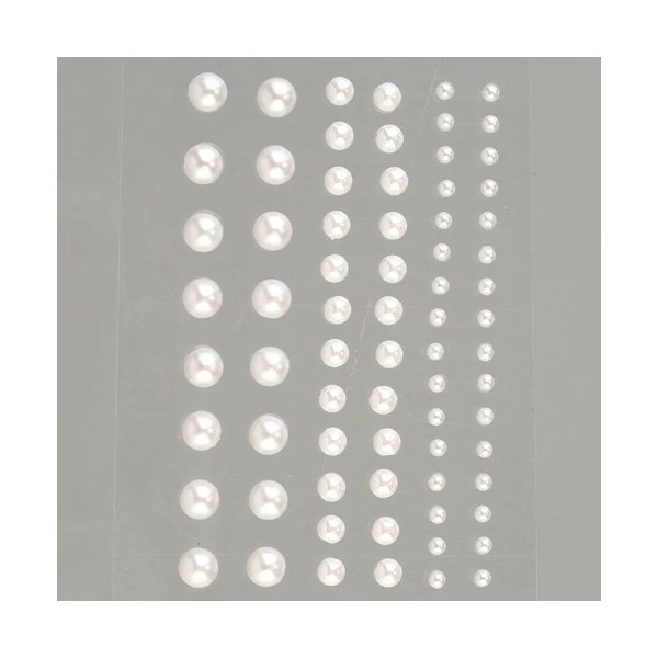 Efco Set De 72 Demi-perles Blanches Nacrées Autocollantes, Diamètre 3, 5 Et 7 Mm, Pour Scrapbooking 2 Efco Set De 72 Demi-perles Blanches Nacrées Autocollantes, Diamètre 3, 5 Et 7 Mm, Pour Scrapbooking – Image 2
