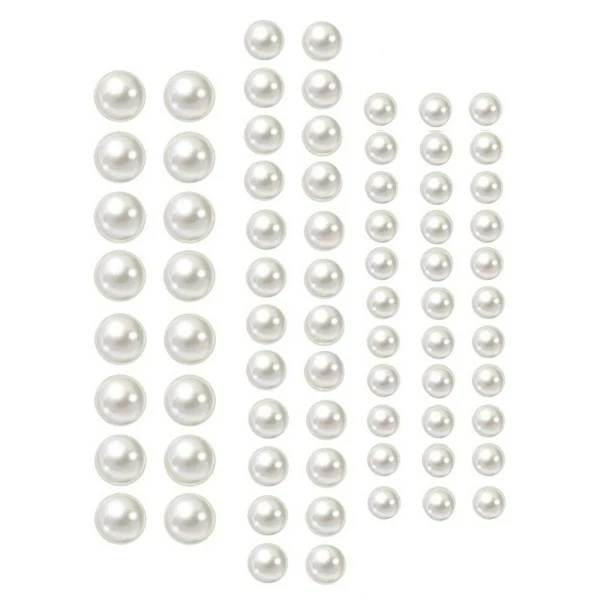 Efco Set De 72 Demi-perles Blanches Nacrées Autocollantes, Diamètre 3, 5 Et 7 Mm, Pour Scrapbooking 1 Efco Set De 72 Demi-perles Blanches Nacrées Autocollantes, Diamètre 3, 5 Et 7 Mm, Pour Scrapbooking