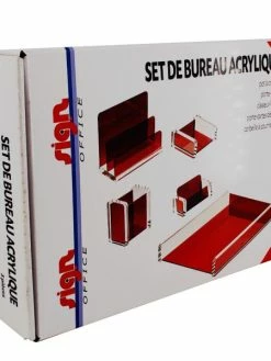 Carpentras Sign Set De Bureau Acrylique Rouge - 5 Pieces