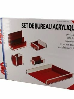 Carpentras Sign Set De Bureau Acrylique Rouge - 5 Pieces 5 Carpentras Sign Set De Bureau Acrylique Rouge - 5 Pieces -V-Zug shop set de bureau acrylique rouge 5 pieces p 3