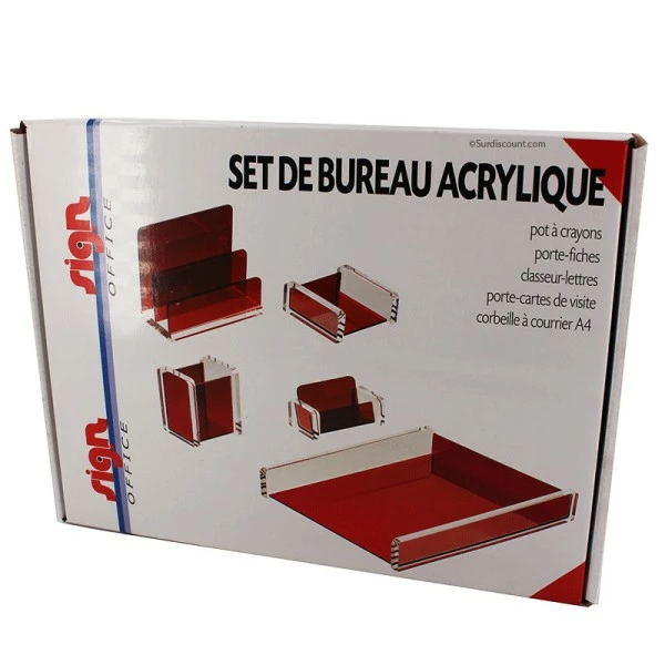 Carpentras Sign Set De Bureau Acrylique Rouge - 5 Pieces 3 Carpentras Sign Set De Bureau Acrylique Rouge - 5 Pieces – Image 3