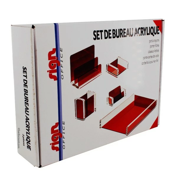 Carpentras Sign Set De Bureau Acrylique Rouge - 5 Pieces 1 Carpentras Sign Set De Bureau Acrylique Rouge - 5 Pieces