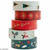 Rico Design Set De Masking Tape - Noël Classique - 1,5 Cm X 10 M - 5 Pcs