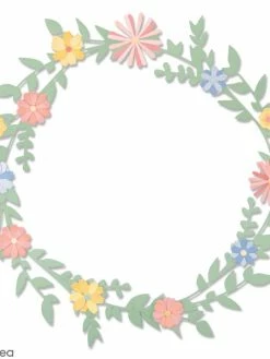 Set De Matrices Sizzix Thinlits - Couronne Fleurie - 9 Pcs