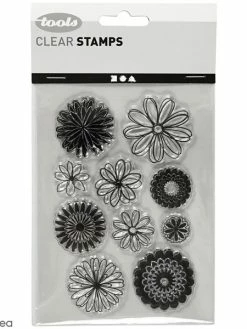 Creativ Company Set De Tampons Transparents - Fleurs - 10 Pcs