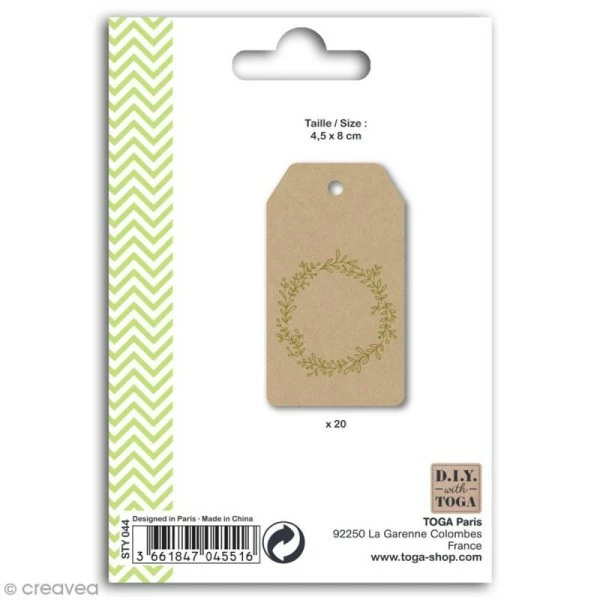 Draeger By Toga Set étiquettes Kraft Et Ficelle Twine Toga - Couronne De Fleurs Dorée - 20 Pcs 2 Draeger By Toga Set étiquettes Kraft Et Ficelle Twine Toga - Couronne De Fleurs Dorée - 20 Pcs – Image 2