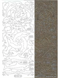 Starform Glitter Stickers N° 7027 Dauphins Doré Auto-collants Peel Offs Carterie
