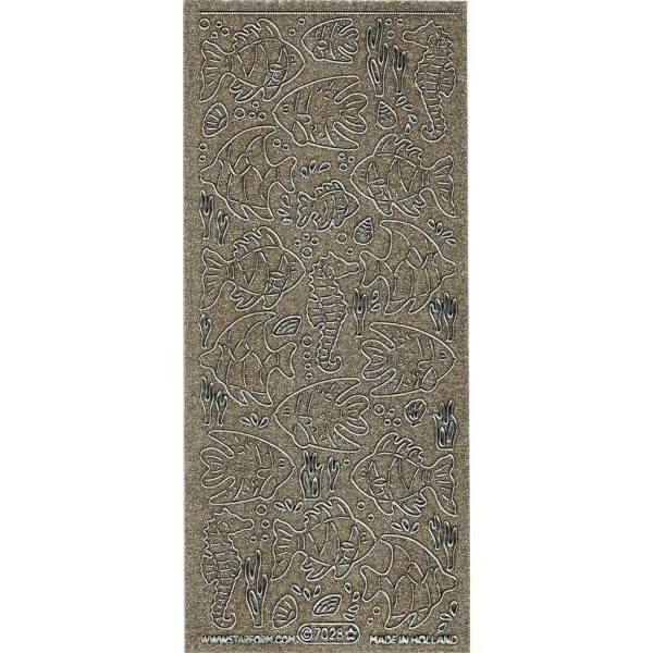 Starform Glitter Stickers N° 7028 Poissons Doré Auto-collants Peel Offs Carterie 2 Starform Glitter Stickers N° 7028 Poissons Doré Auto-collants Peel Offs Carterie – Image 2