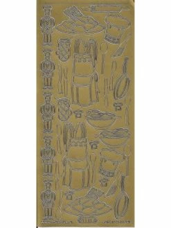Starform Outline Stickers N° 1115 Cuisine Chef Auto-collants Peel Offs Scrapbooking Carterie