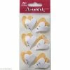 Artoz Sticker 3D - Coeurs Or Et Blancs X 6