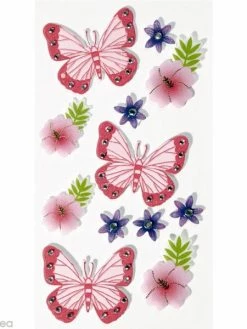 Artoz Sticker 3D - Papillons Et Fleurs X 12