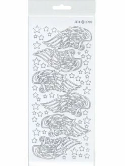 Le Suh Sticker Ailes D'ange Blanc Bordure Argent