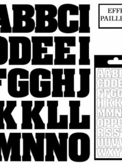 Geca Diffusion Sticker Alphabet XL Noir Pailletté