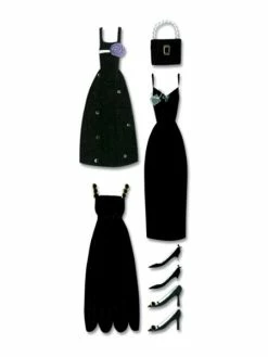 EK Success Sticker Autocollant Robes De Soirée Et Accessoires 8 Pièces, De 15 à 95 Mm