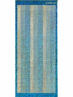 Geca Diffusion Sticker Bordure Lignes Fines Droites Bleu Pailleté