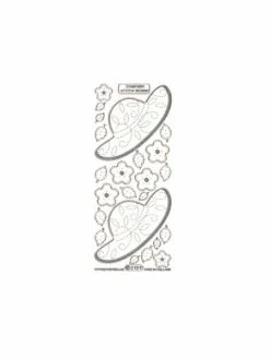 Geca Diffusion Sticker Chapeau/fleur Bord Argent