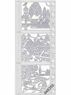 Le Suh Stickers - 0864 - Noël - Or - Village