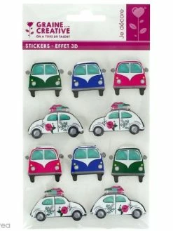 Graine Créative Stickers 3D Coccinelle - 10 Autocollants