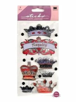Stickers 3D Couronnes Royales 18 X10 Cm Sticko Scrapbooking
