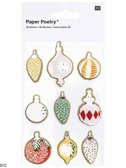 Rico Design Stickers 3D - Décorations De Noël Classique - 9 Pcs