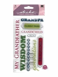 STICKO Stickers 3D Epoxy Famille Grands-parents 18 X10 Cm Scrapbooking