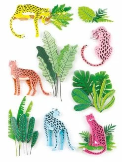 Graine Créative Stickers 3D - Panthère Jungle - 9 Pcs